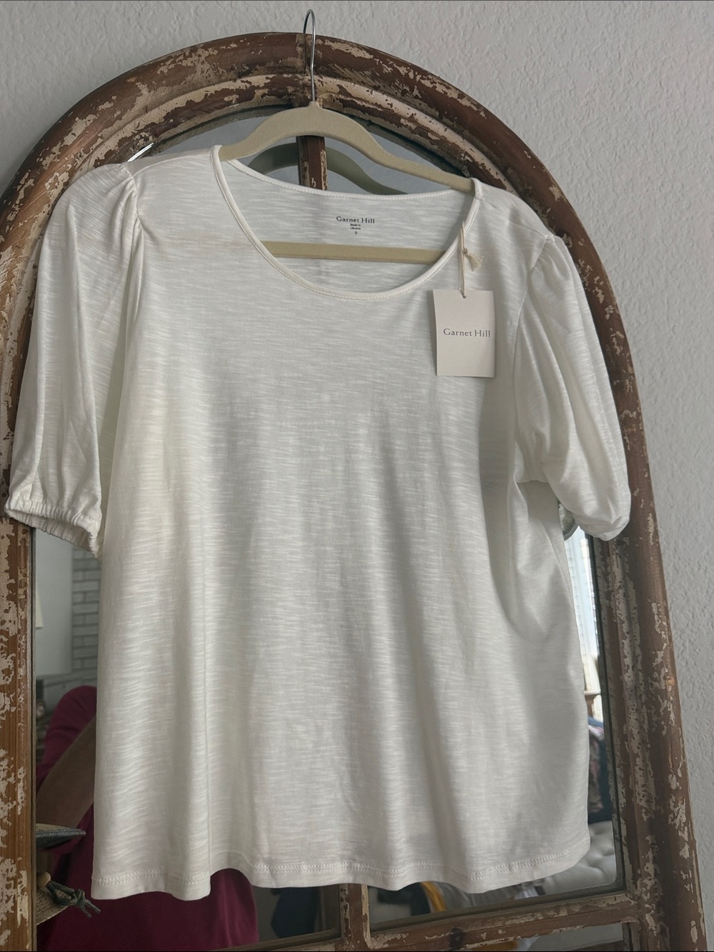 Garnet Hill Cream Short-Sleeve Puff Tee